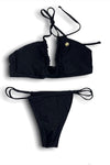 CROSSOVER THONG BIKINI SWIMSUIT REVERSE TRIANGLE.